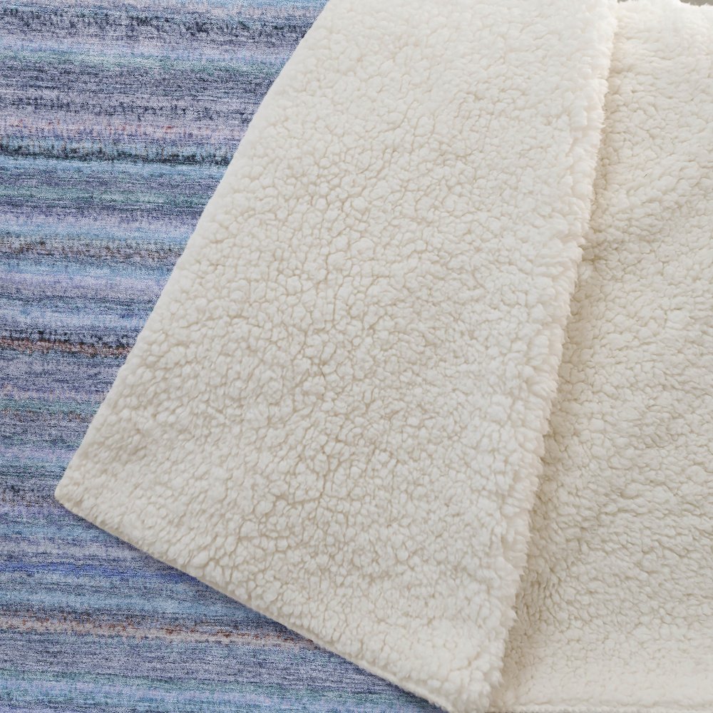 Premium Machine Washable ASB598 Sky 50" x 70" Sherpa Throw Blanket. Picture 2