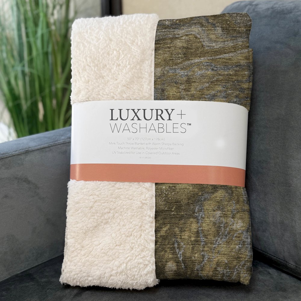 Premium Machine Washable ASB599 Brown 50" x 70" Sherpa Throw Blanket. Picture 3
