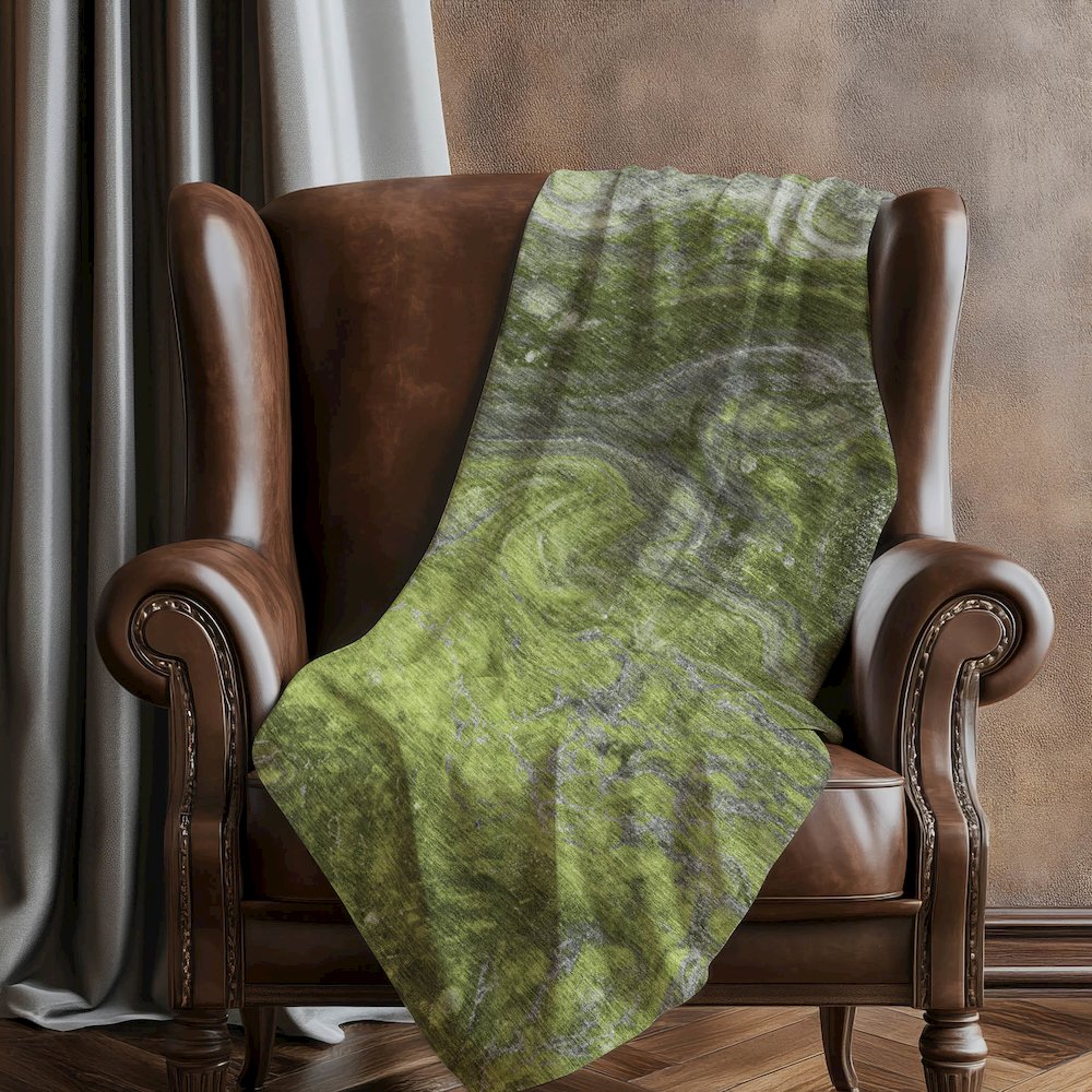 Premium Machine Washable ASB599 Green 50" x 70" Sherpa Throw Blanket. Picture 5