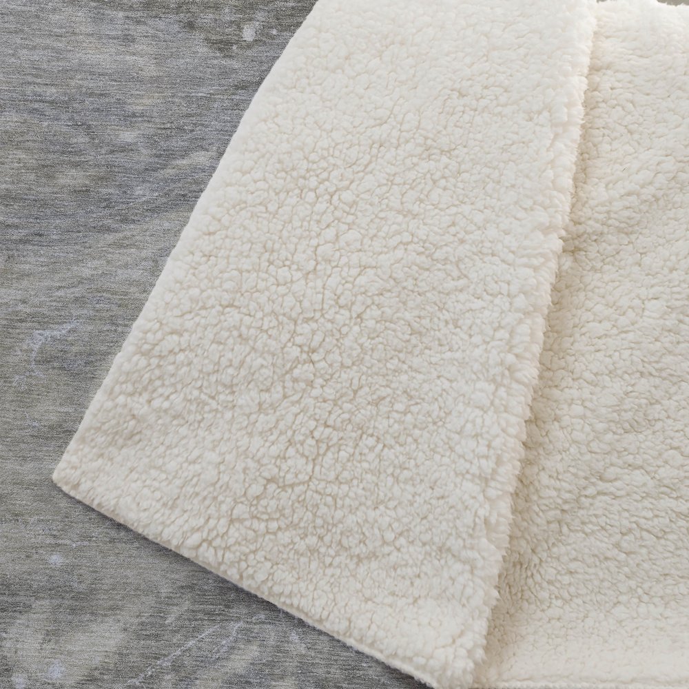 Premium Machine Washable ASB599 Taupe 50" x 70" Sherpa Throw Blanket. Picture 2