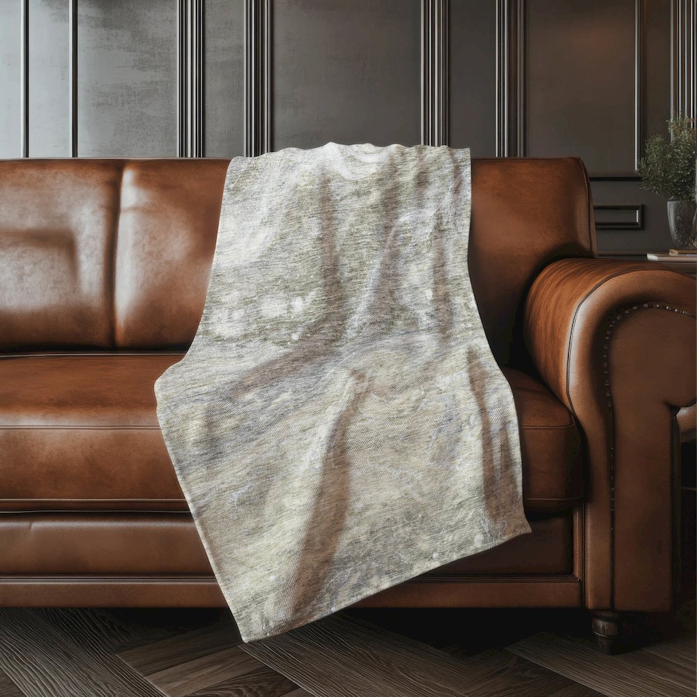 Premium Machine Washable ASB599 Taupe 50" x 70" Sherpa Throw Blanket. Picture 4