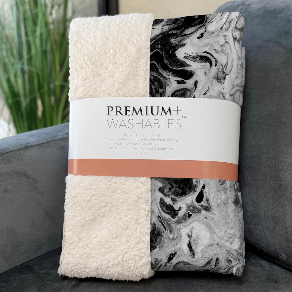 Premium Machine Washable ASB59 Taboo 50" x 70" Sherpa Throw Blanket. Picture 3