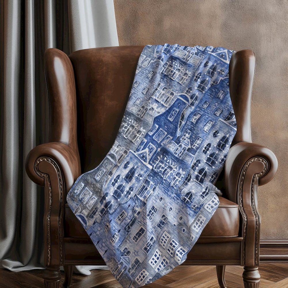 Premium Machine Washable ASB600 Blue 50" x 70" Sherpa Throw Blanket. Picture 5