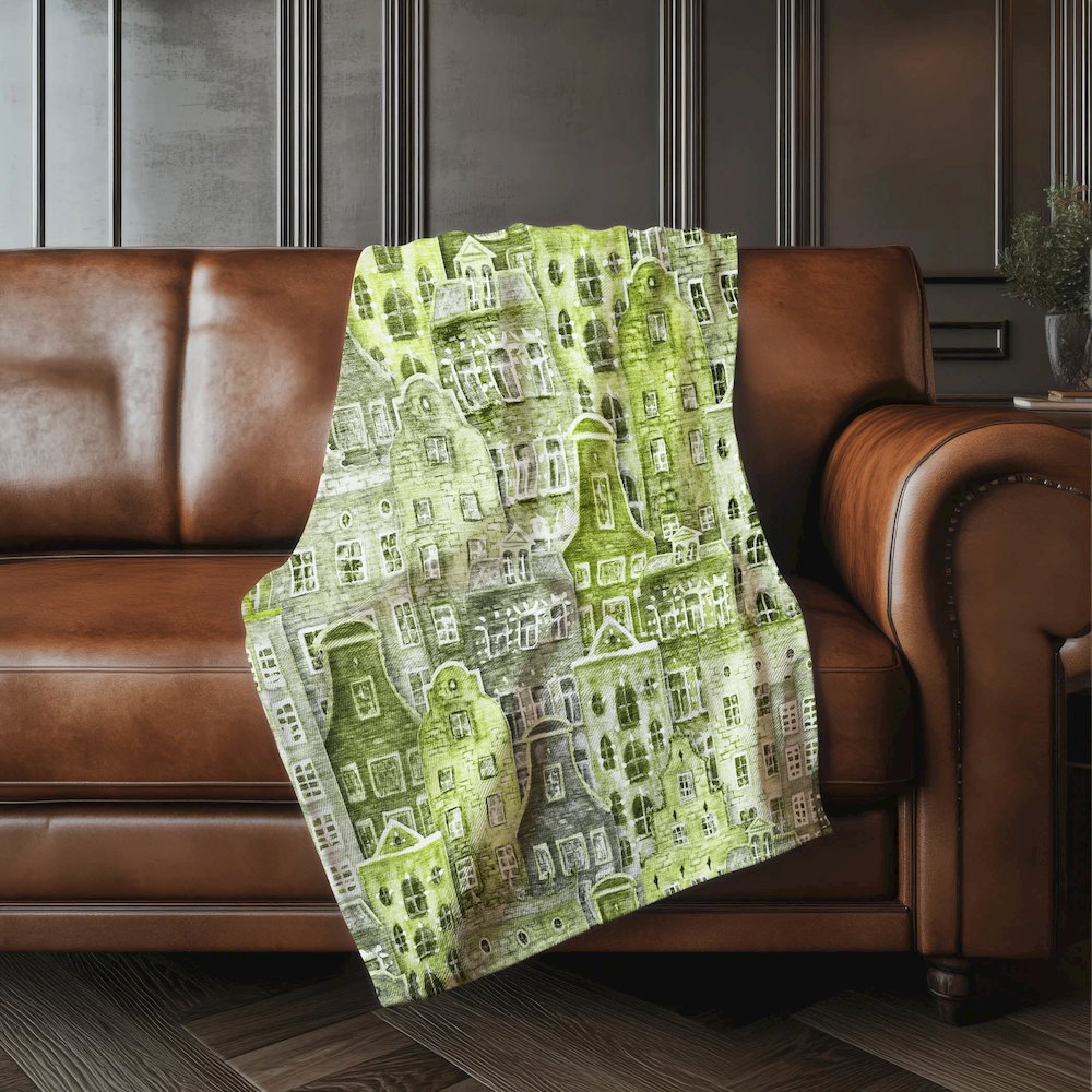 Premium Machine Washable ASB600 Green 50" x 70" Sherpa Throw Blanket. Picture 4