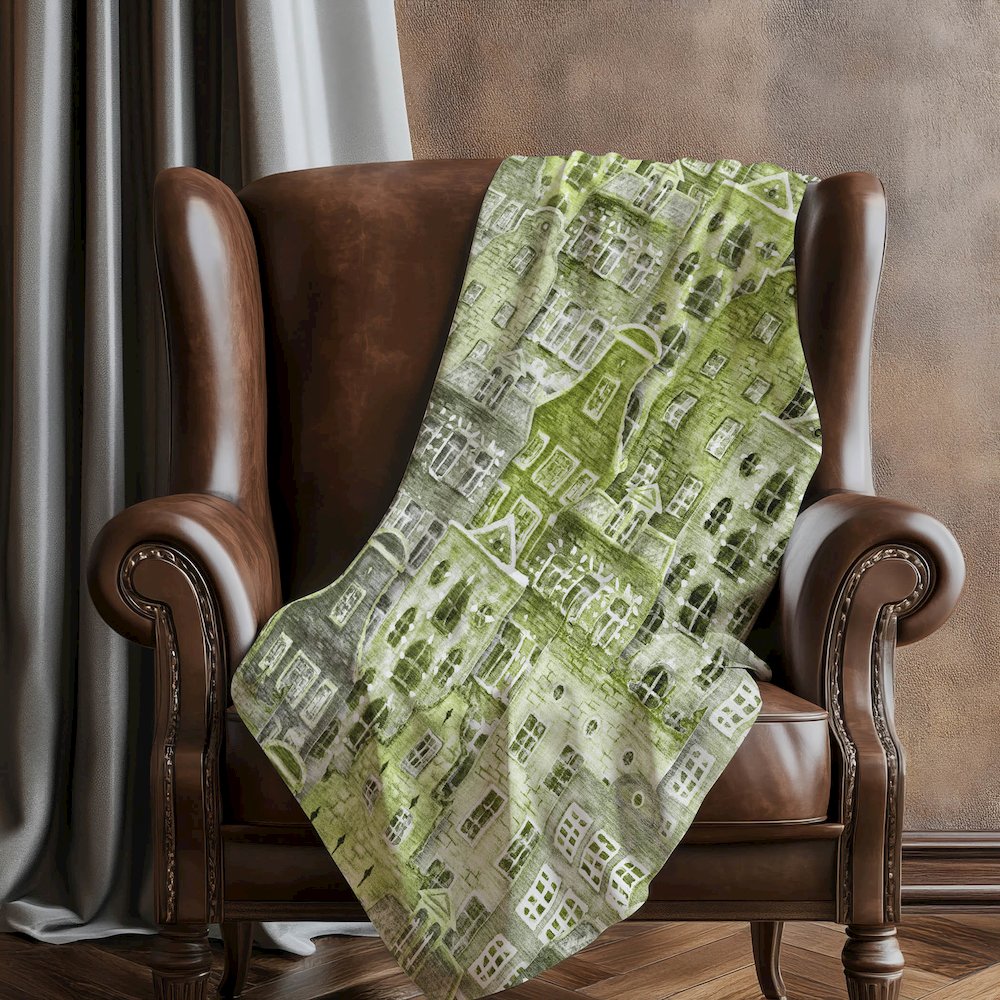Premium Machine Washable ASB600 Green 50" x 70" Sherpa Throw Blanket. Picture 5