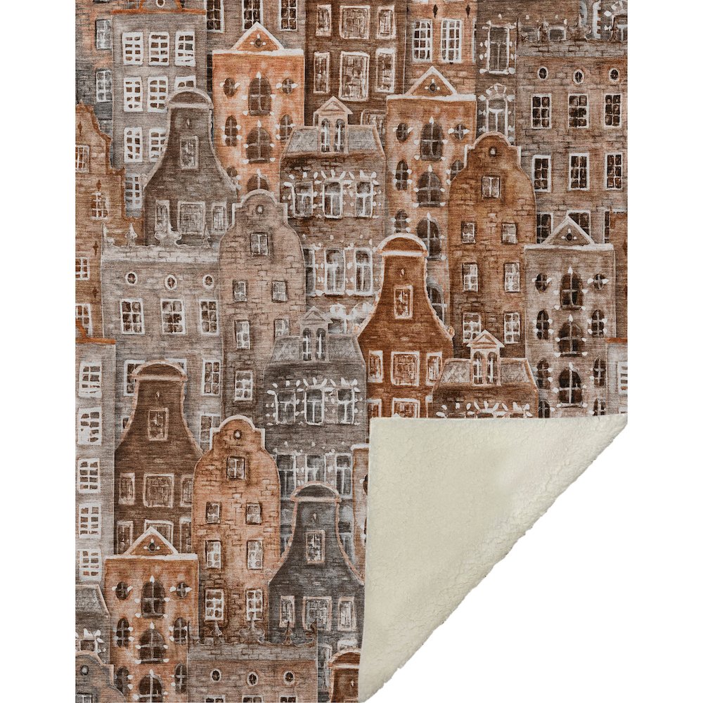 Premium Machine Washable ASB600 Paprika 50" x 70" Sherpa Throw Blanket. Picture 1