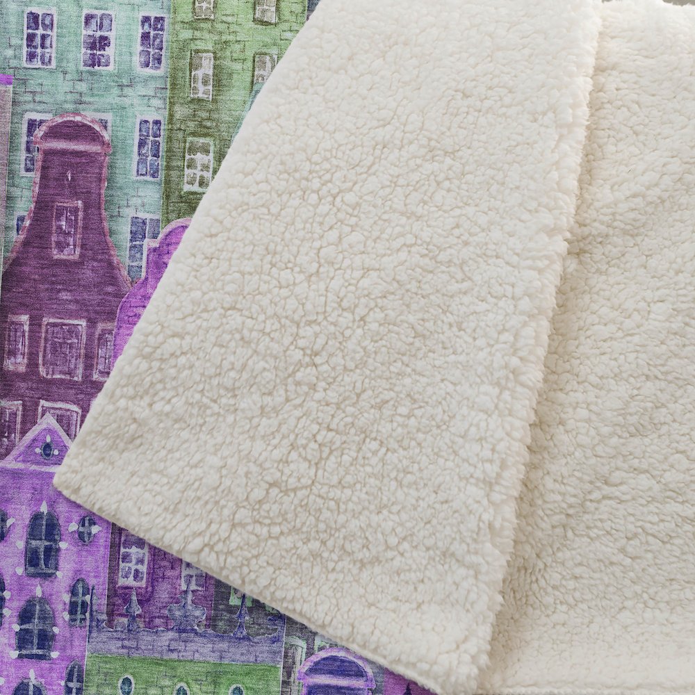 Premium Machine Washable ASB600 Purple 50" x 70" Sherpa Throw Blanket. Picture 2