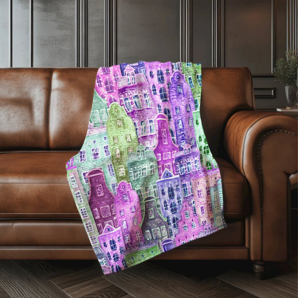 Premium Machine Washable ASB600 Purple 50" x 70" Sherpa Throw Blanket. Picture 4