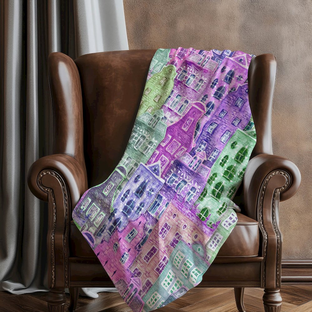 Premium Machine Washable ASB600 Purple 50" x 70" Sherpa Throw Blanket. Picture 5