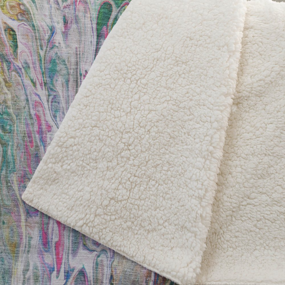 Premium Machine Washable ASB602 Green 50" x 70" Sherpa Throw Blanket. Picture 2