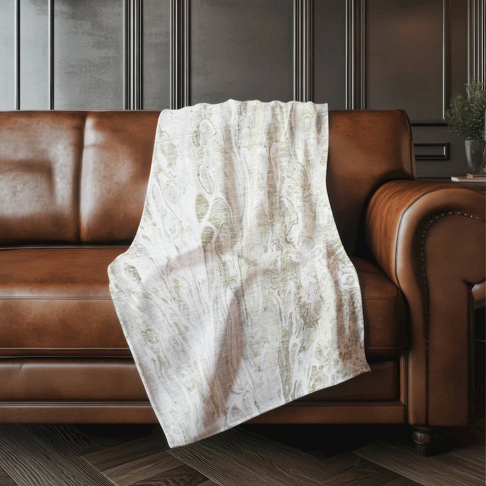 Premium Machine Washable ASB602 Taupe 50" x 70" Sherpa Throw Blanket. Picture 4