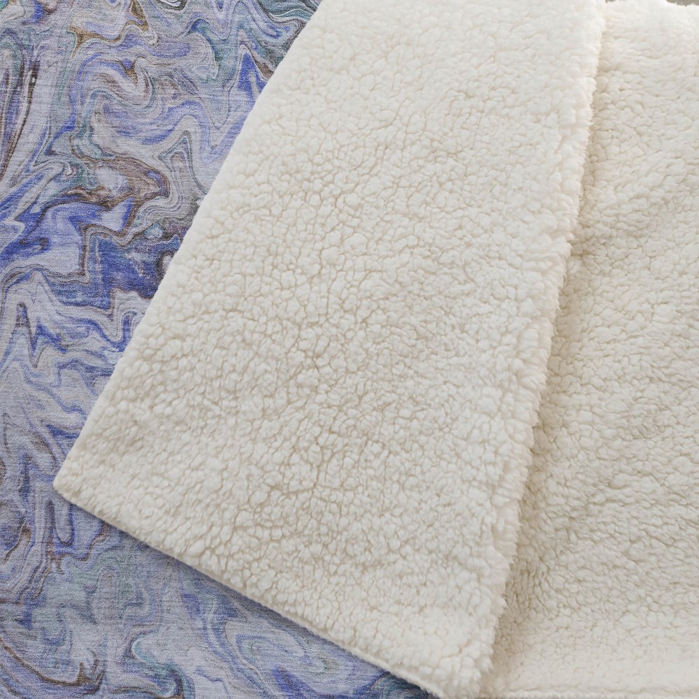 Premium Machine Washable ASB603 Beige 50" x 70" Sherpa Throw Blanket. Picture 2