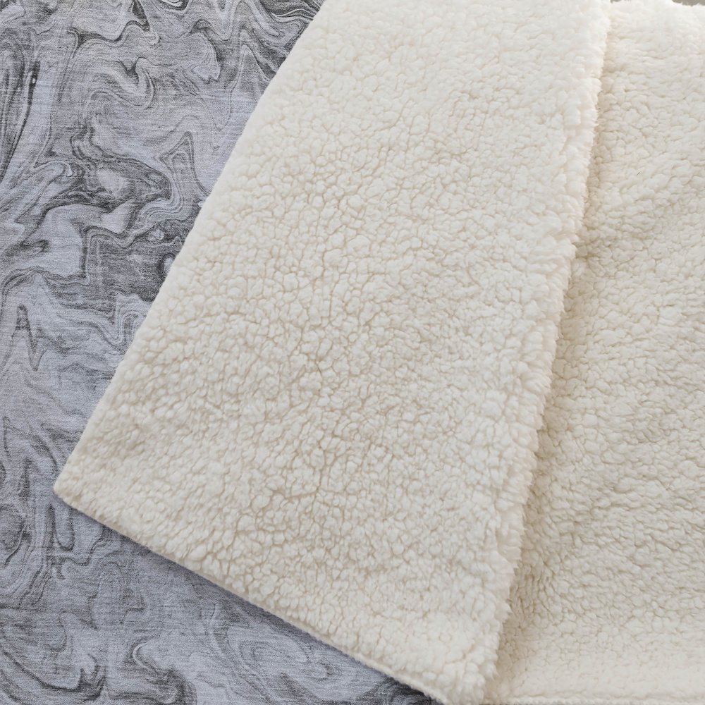 Premium Machine Washable ASB603 Gray 50" x 70" Sherpa Throw Blanket. Picture 2