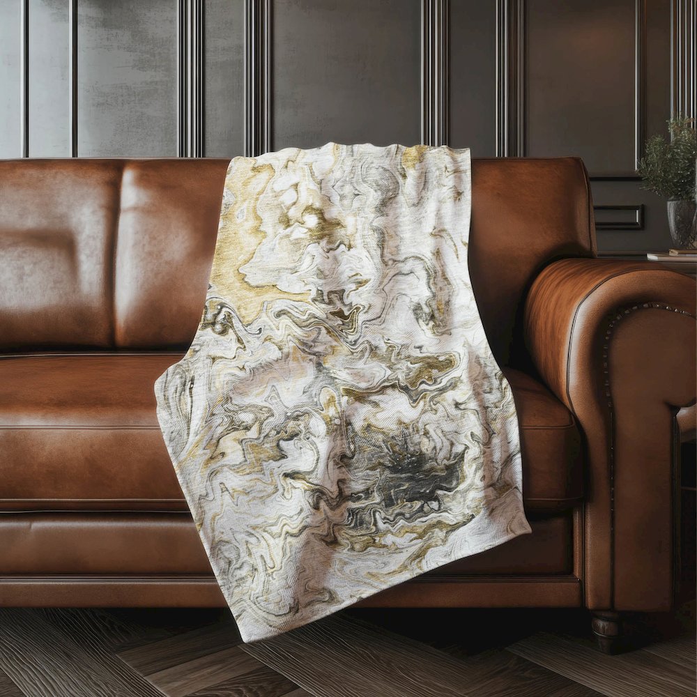 Premium Machine Washable ASB603 Taupe 50" x 70" Sherpa Throw Blanket. Picture 4
