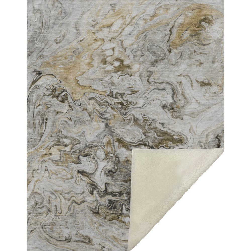 Premium Machine Washable ASB603 Taupe 50" x 70" Sherpa Throw Blanket. Picture 1