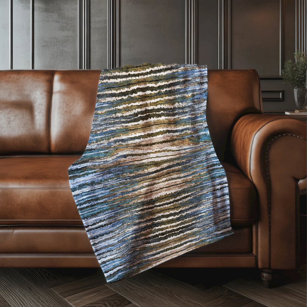 Premium Machine Washable ASB604 Blue 50" x 70" Sherpa Throw Blanket. Picture 4
