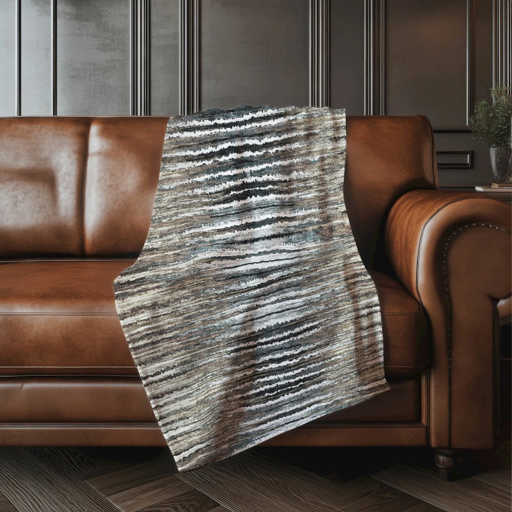 Premium Machine Washable ASB604 Brown 50" x 70" Sherpa Throw Blanket. Picture 4