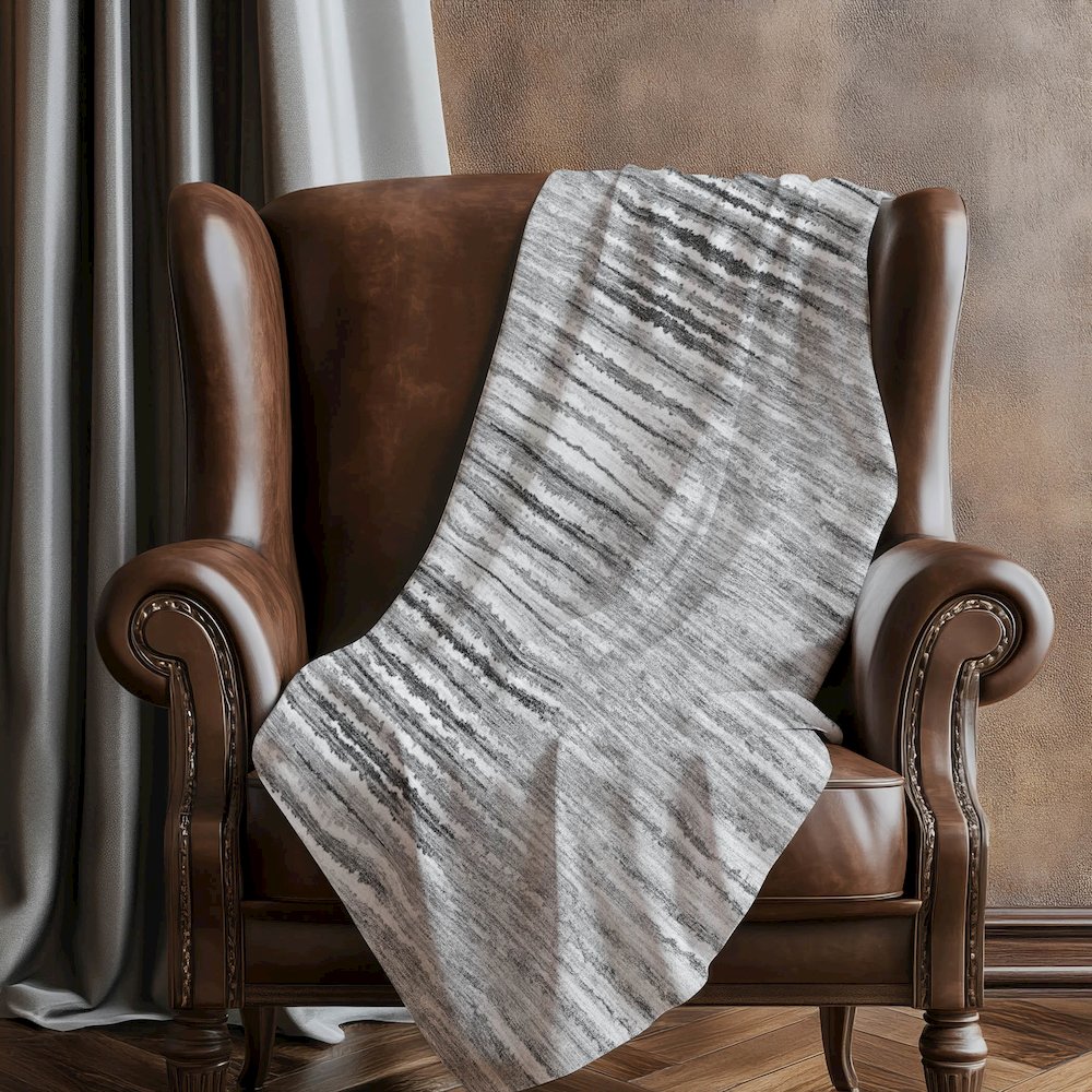 Premium Machine Washable ASB604 Silver 50" x 70" Sherpa Throw Blanket. Picture 5