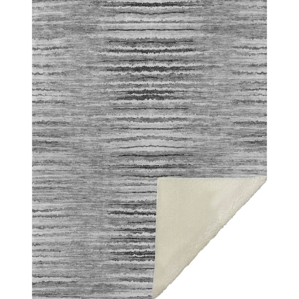 Premium Machine Washable ASB604 Silver 50" x 70" Sherpa Throw Blanket. Picture 1
