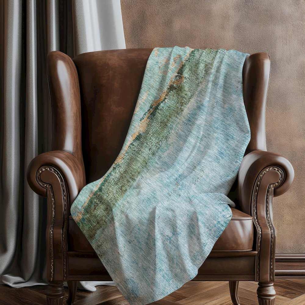 Premium Machine Washable ASB605 Blue 50" x 70" Sherpa Throw Blanket. Picture 5