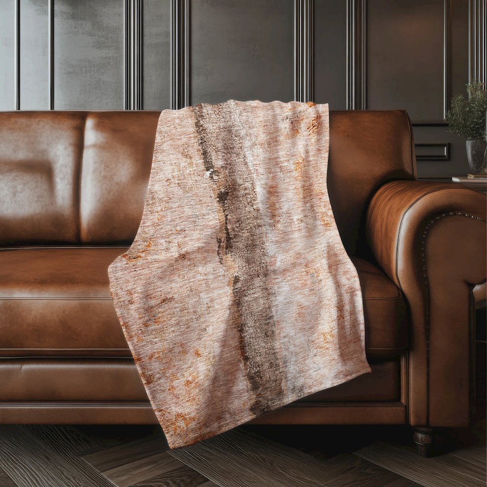 Premium Machine Washable ASB605 Paprika 50" x 70" Sherpa Throw Blanket. Picture 4