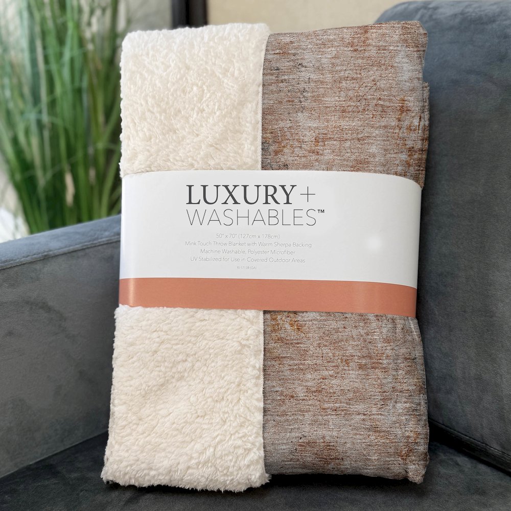 Premium Machine Washable ASB605 Paprika 50" x 70" Sherpa Throw Blanket. Picture 3