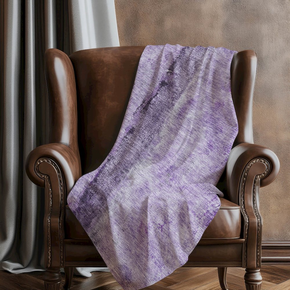 Premium Machine Washable ASB605 Purple 50" x 70" Sherpa Throw Blanket. Picture 5