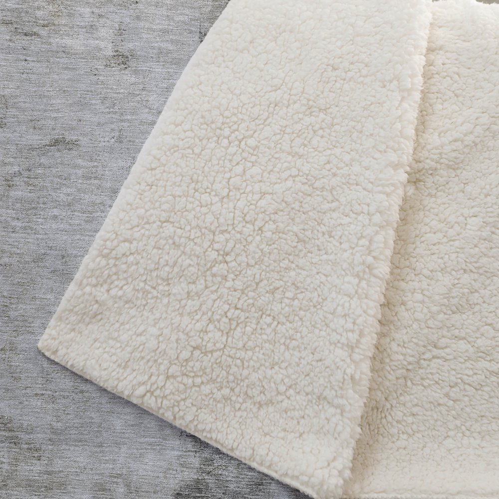 Premium Machine Washable ASB605 Taupe 50" x 70" Sherpa Throw Blanket. Picture 2