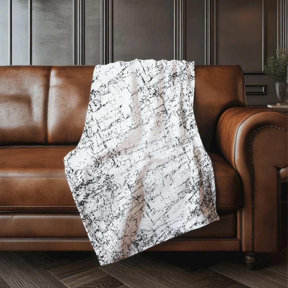 Premium Machine Washable ASB606 Black 50" x 70" Sherpa Throw Blanket. Picture 4