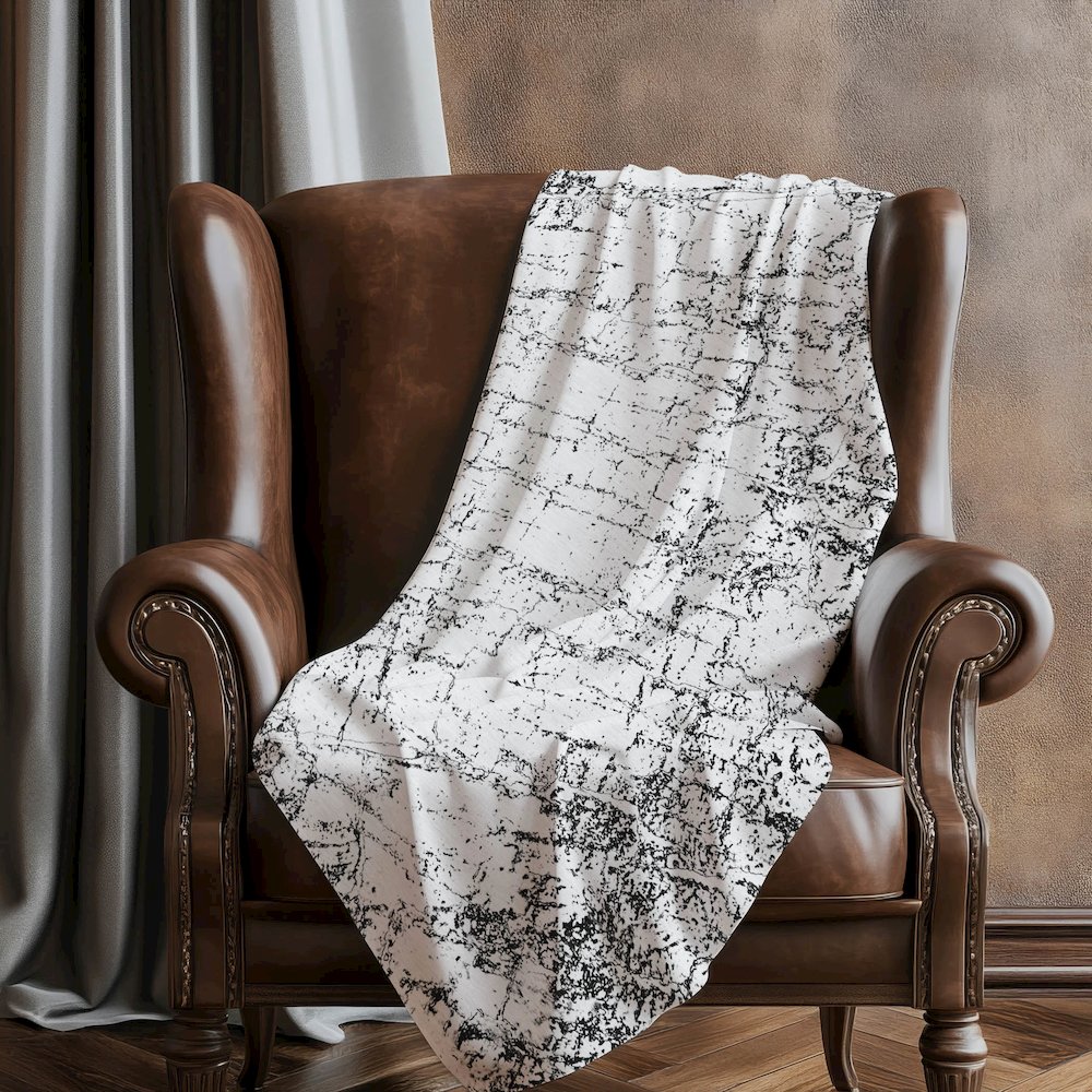 Premium Machine Washable ASB606 Black 50" x 70" Sherpa Throw Blanket. Picture 5