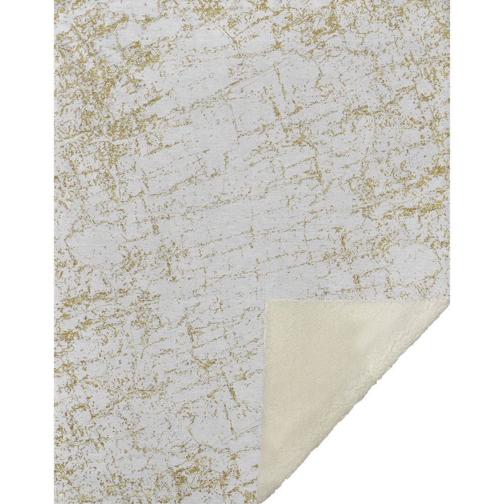 Premium Machine Washable ASB606 Gold 50" x 70" Sherpa Throw Blanket. Picture 1