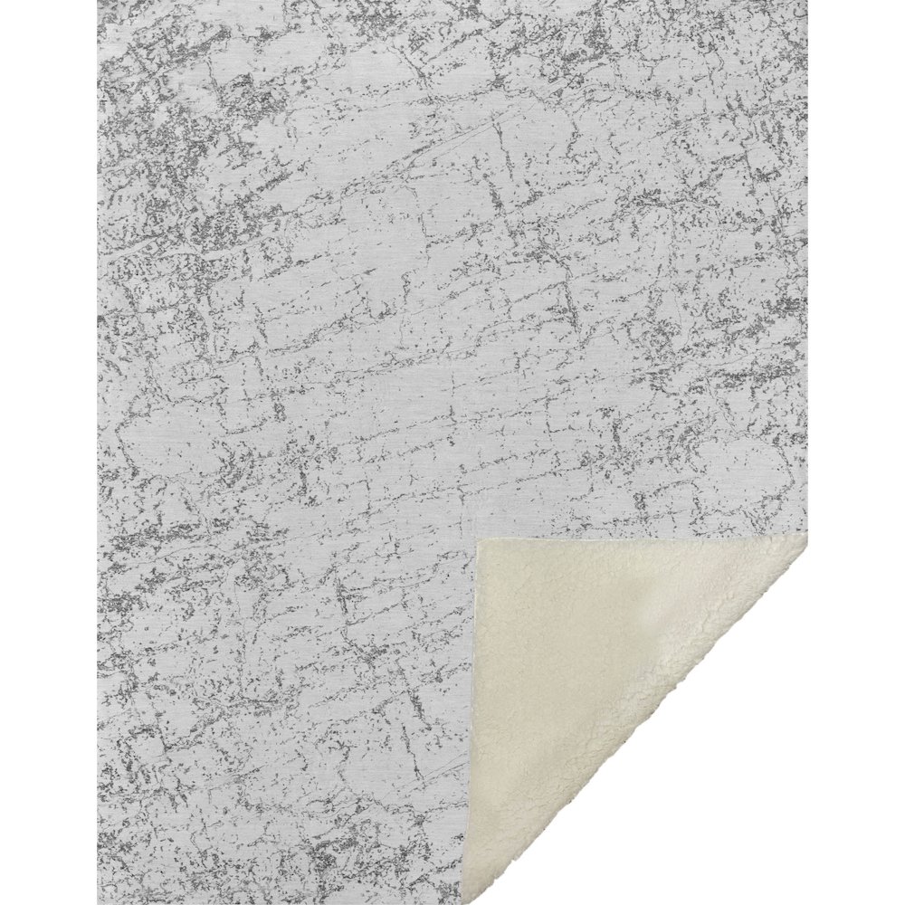 Premium Machine Washable ASB606 Gray 50" x 70" Sherpa Throw Blanket. Picture 1