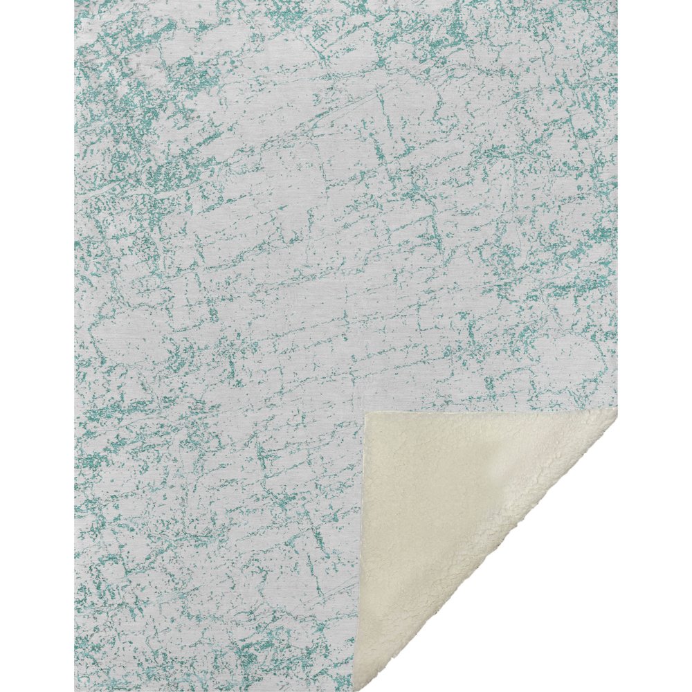 Premium Machine Washable ASB606 Teal 50" x 70" Sherpa Throw Blanket. Picture 1