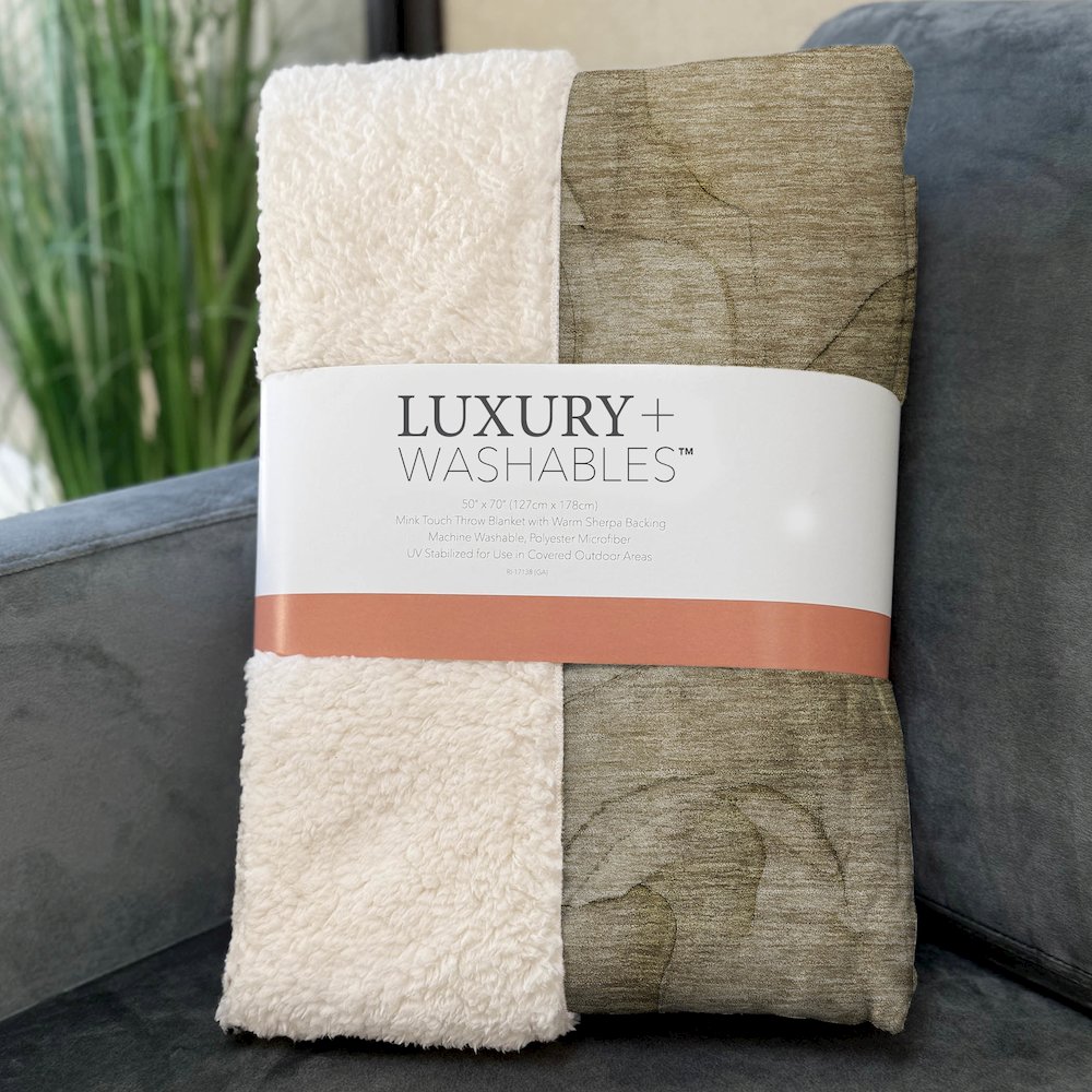 Premium Machine Washable ASB607 Brown 50" x 70" Sherpa Throw Blanket. Picture 3