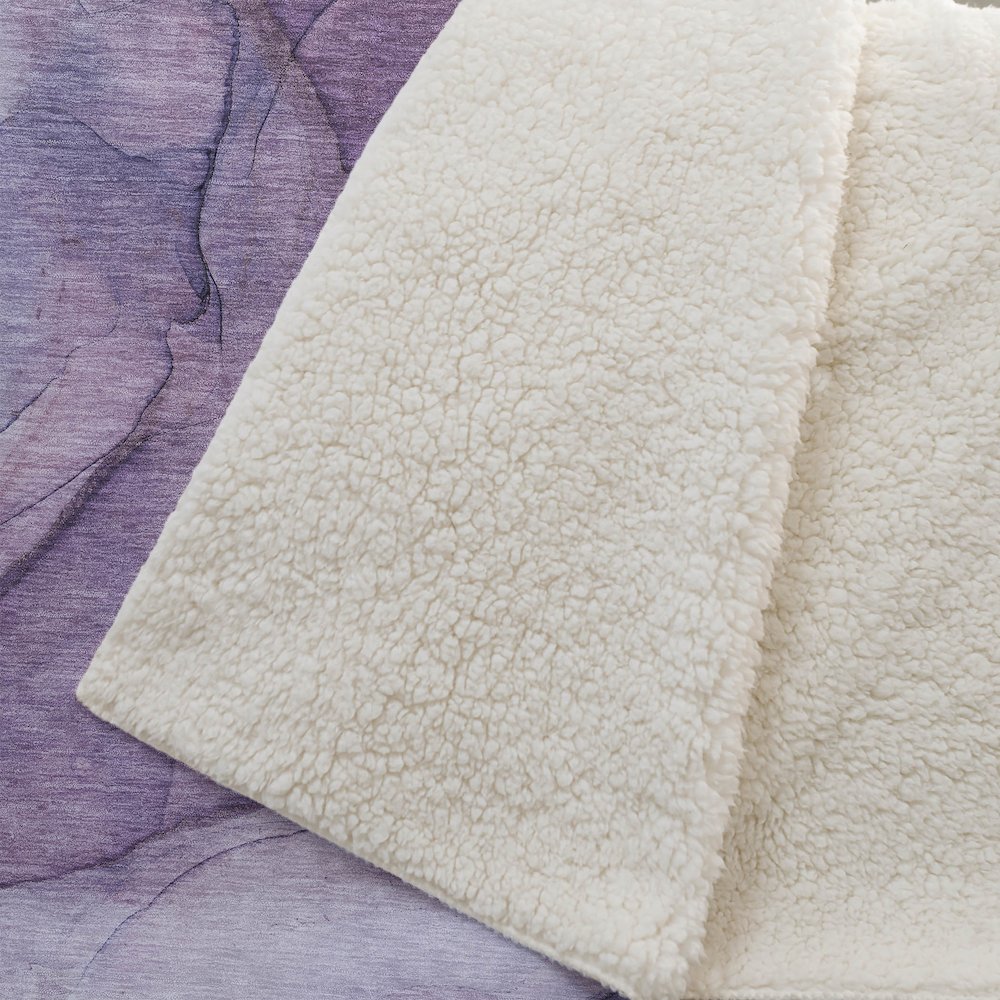 Premium Machine Washable ASB607 Purple 50" x 70" Sherpa Throw Blanket. Picture 2