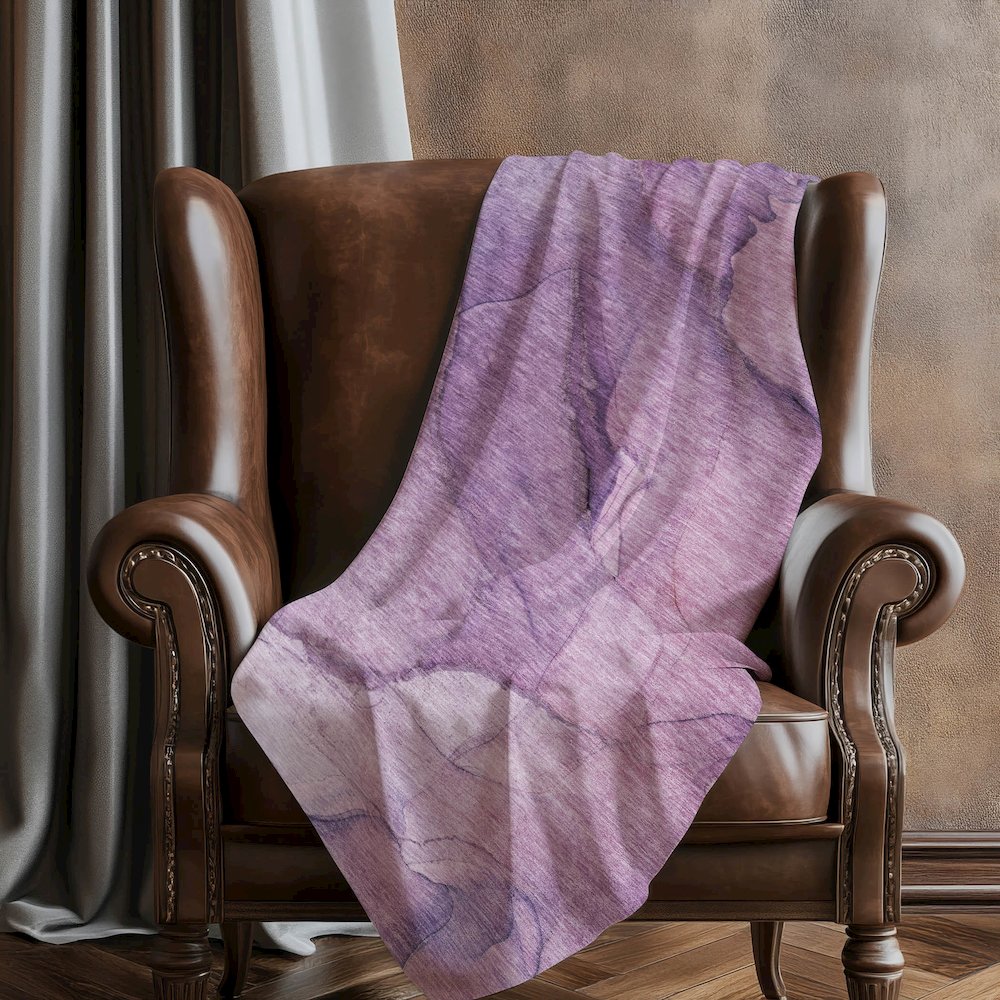 Premium Machine Washable ASB607 Purple 50" x 70" Sherpa Throw Blanket. Picture 5