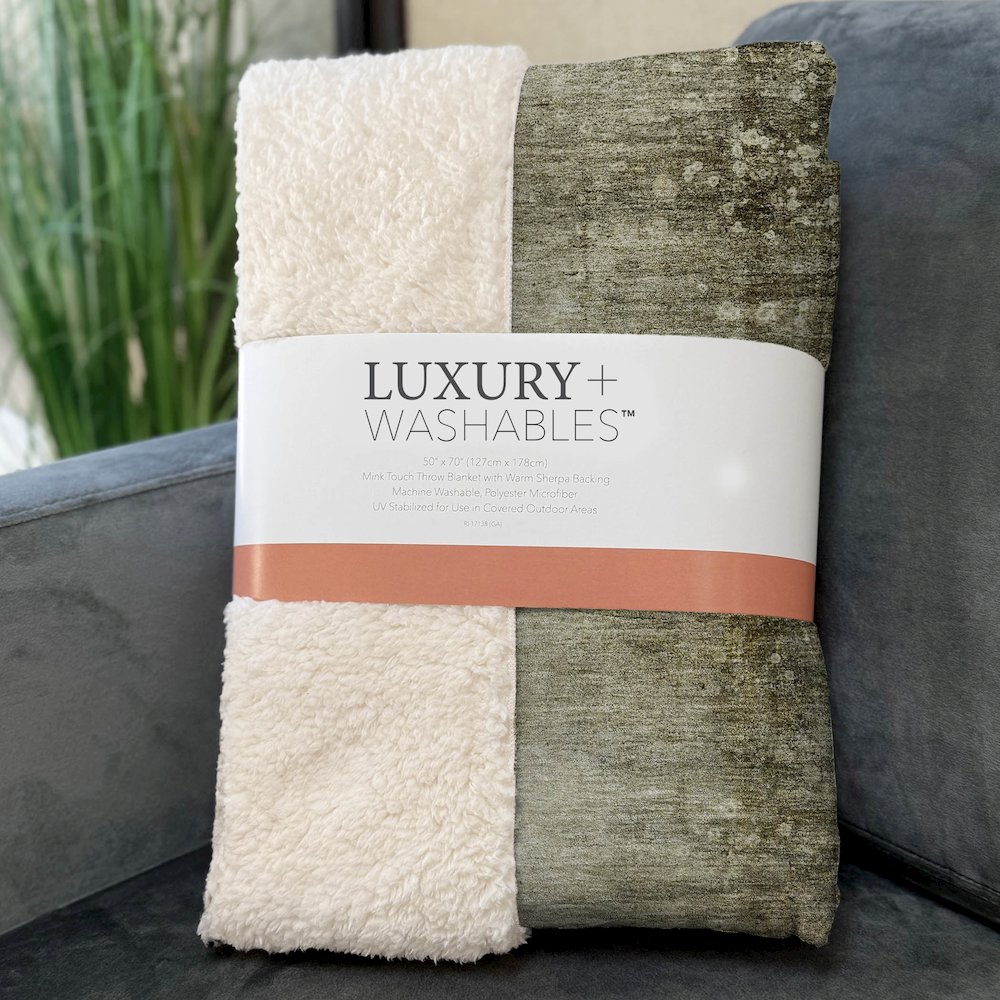 Premium Machine Washable ASB608 Taupe 50" x 70" Sherpa Throw Blanket. Picture 3