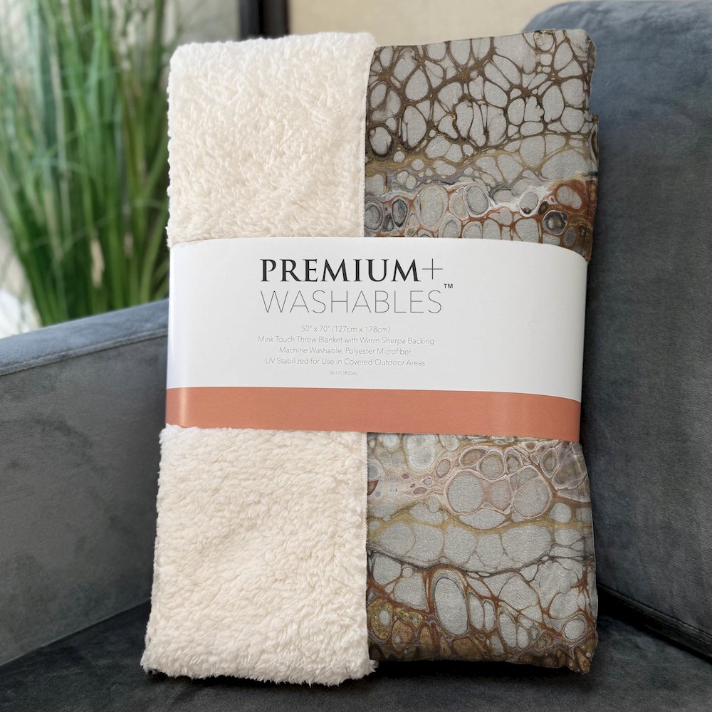 Premium Machine Washable ASB60 Riverbed 50" x 70" Sherpa Throw Blanket. Picture 3