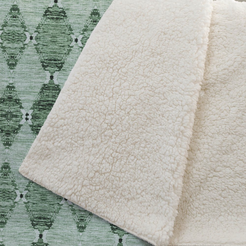 Premium Machine Washable ASB610 Emerald 50" x 70" Sherpa Throw Blanket. Picture 2