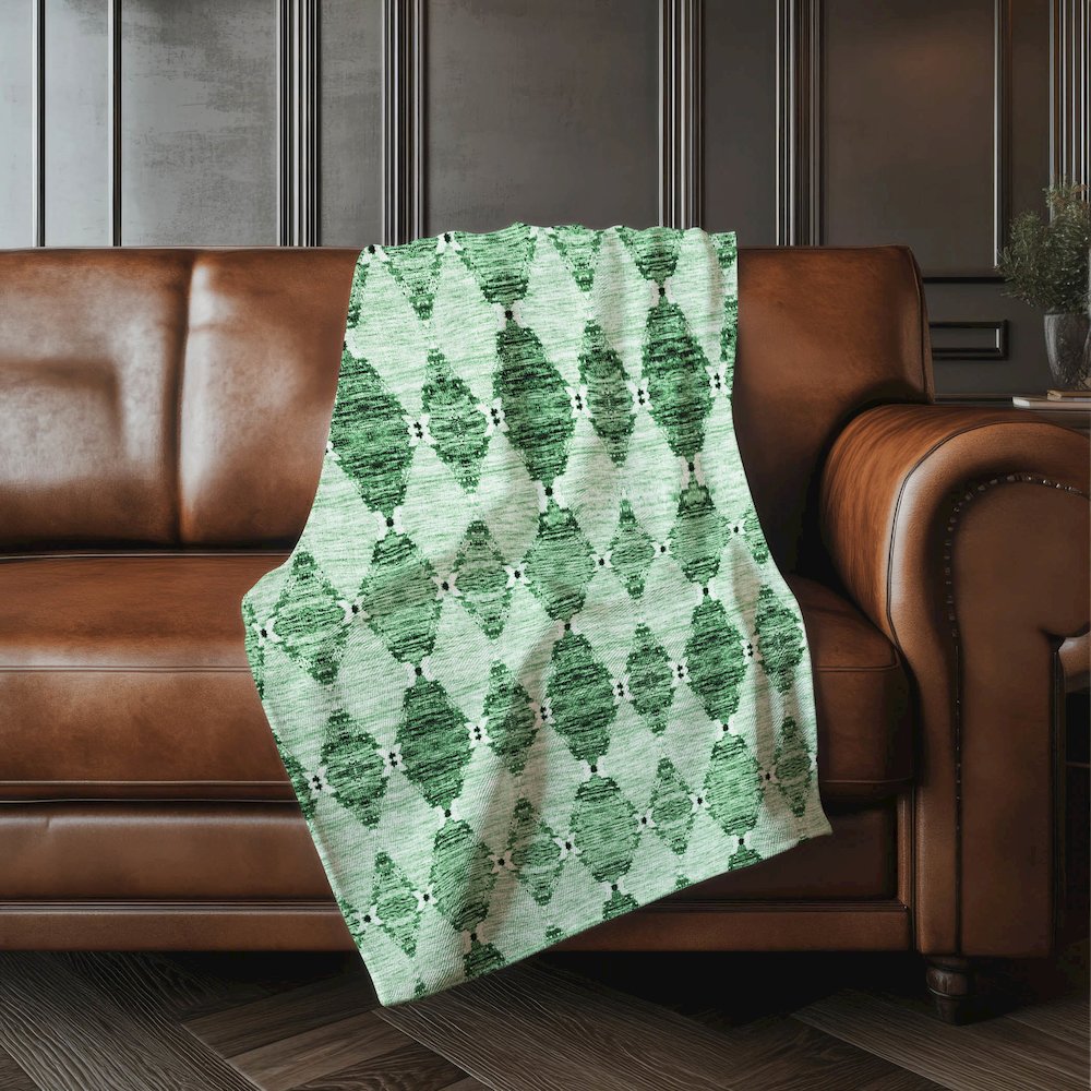 Premium Machine Washable ASB610 Emerald 50" x 70" Sherpa Throw Blanket. Picture 4