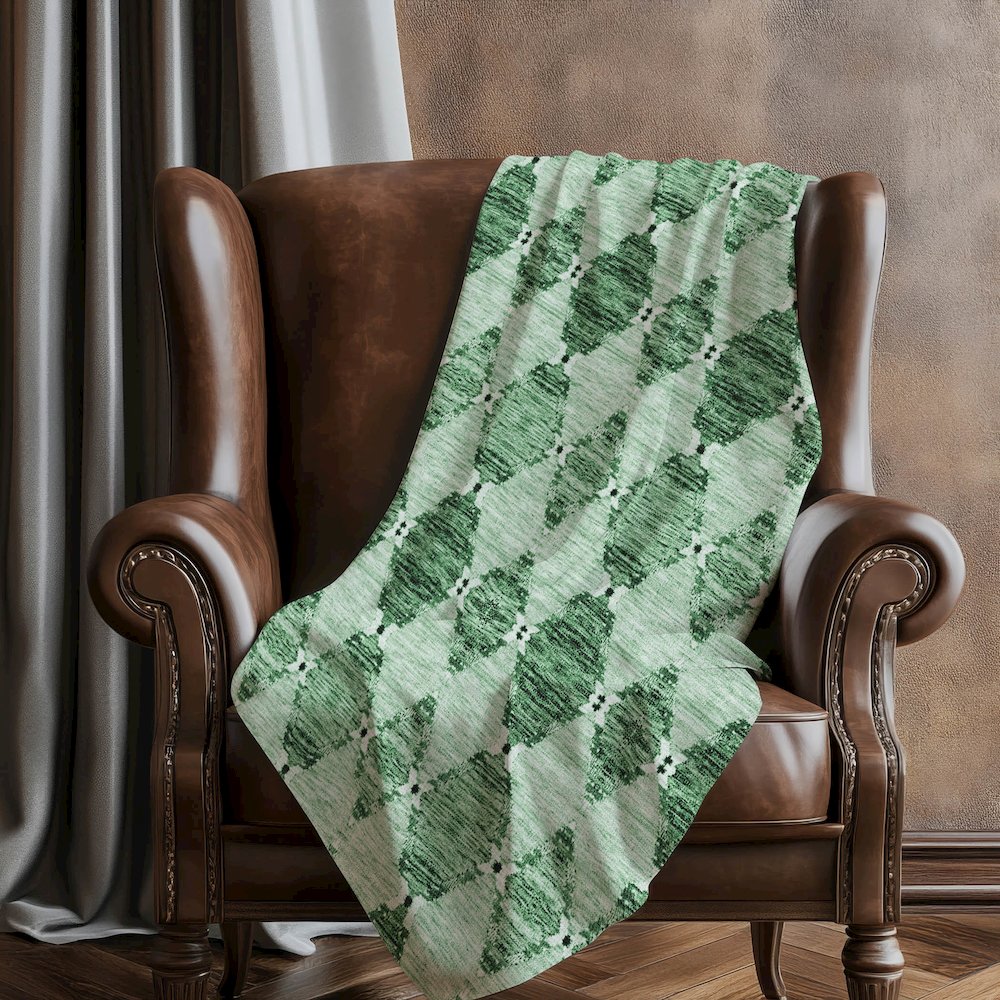 Premium Machine Washable ASB610 Emerald 50" x 70" Sherpa Throw Blanket. Picture 5