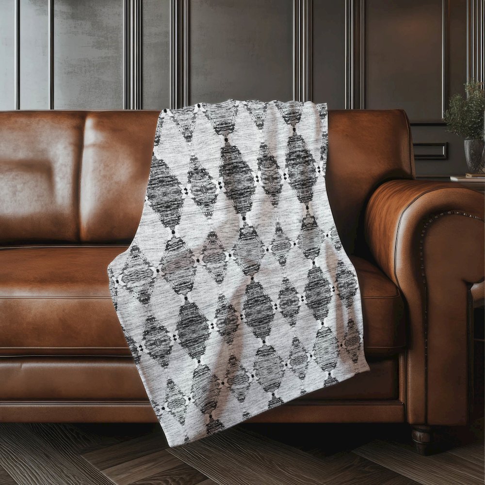 Premium Machine Washable ASB610 Gray 50" x 70" Sherpa Throw Blanket. Picture 4