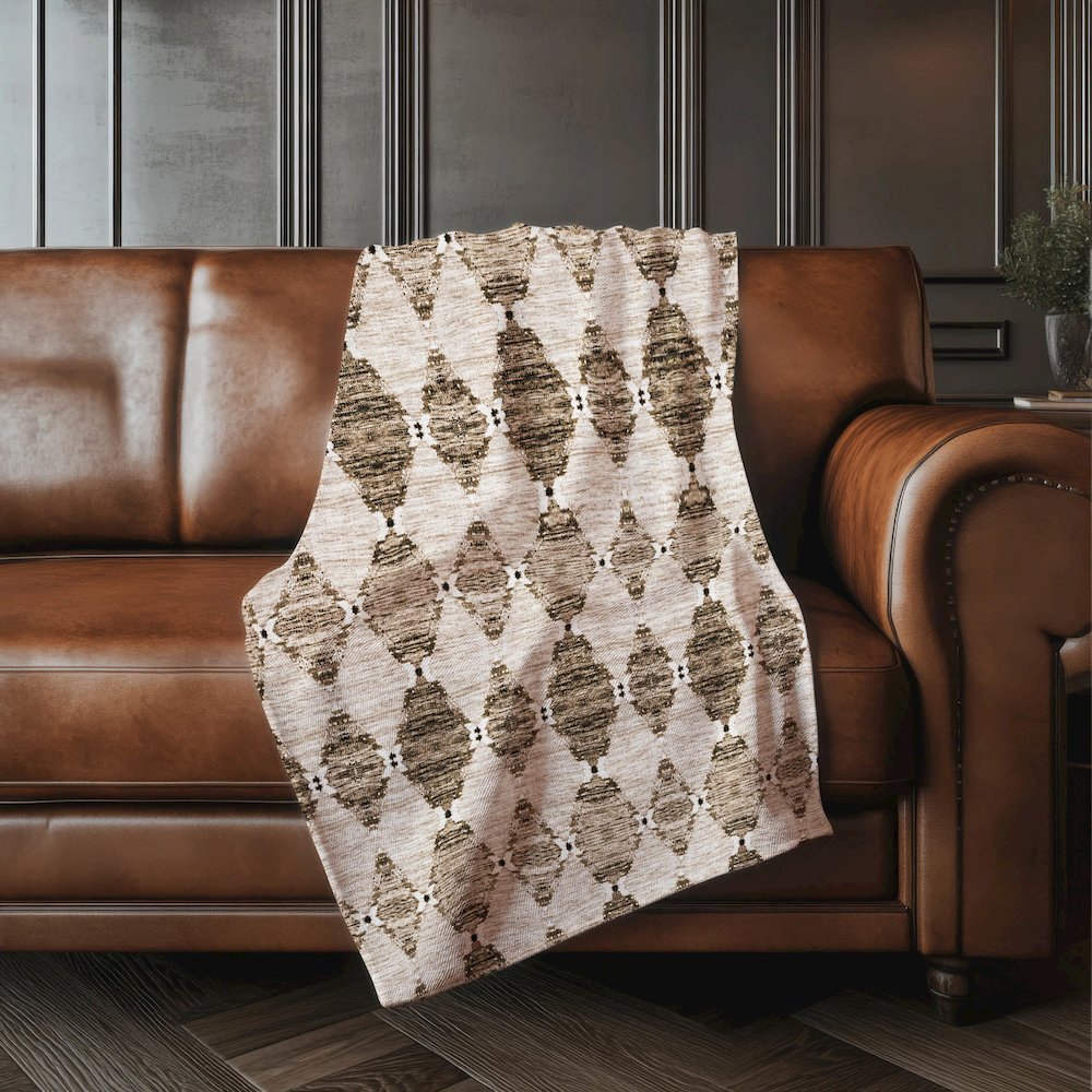 Premium Machine Washable ASB610 Mocha 50" x 70" Sherpa Throw Blanket. Picture 4