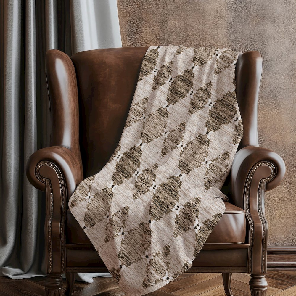 Premium Machine Washable ASB610 Mocha 50" x 70" Sherpa Throw Blanket. Picture 5