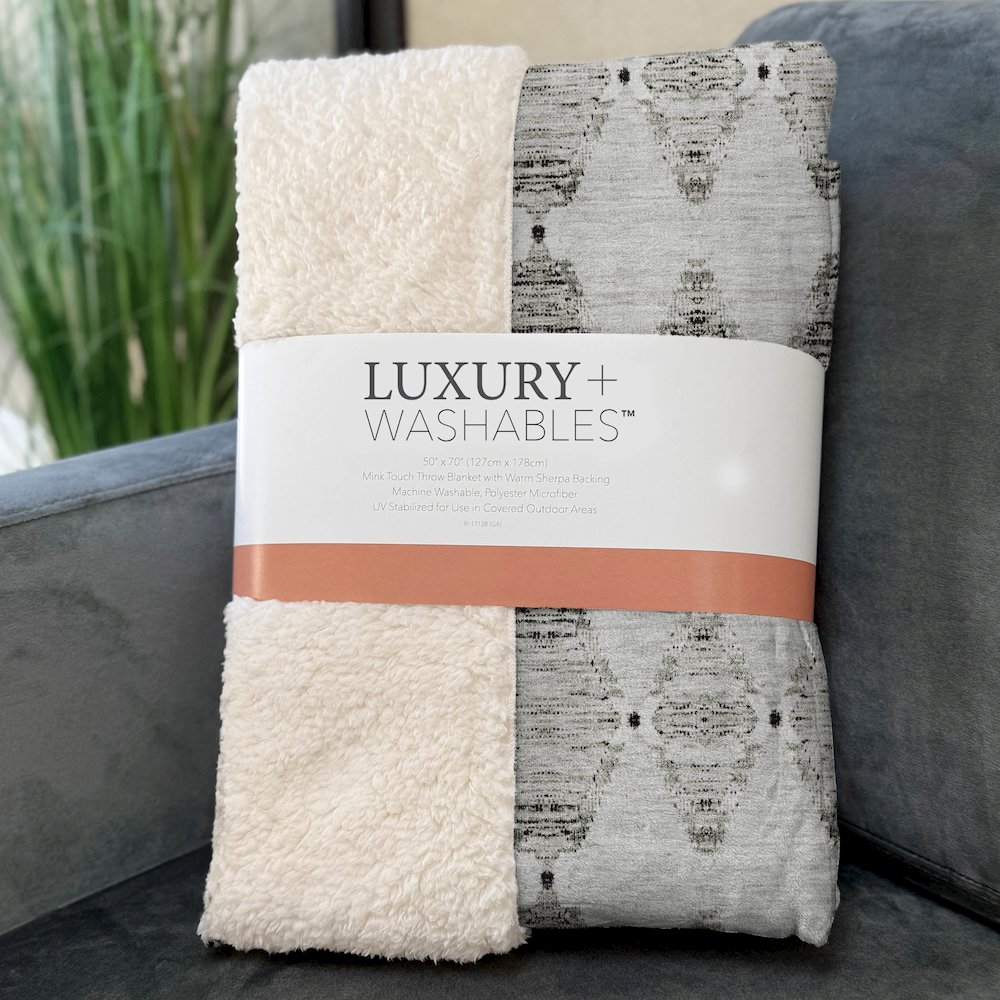 Premium Machine Washable ASB610 Taupe 50" x 70" Sherpa Throw Blanket. Picture 3