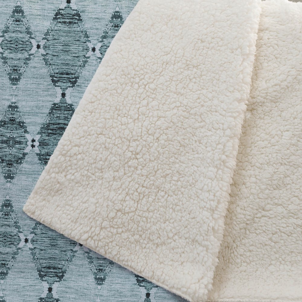 Premium Machine Washable ASB610 Teal 50" x 70" Sherpa Throw Blanket. Picture 2