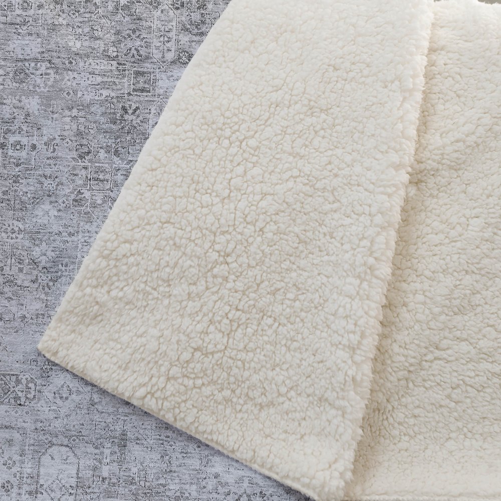 Premium Machine Washable ASB611 Gray 50" x 70" Sherpa Throw Blanket. Picture 2
