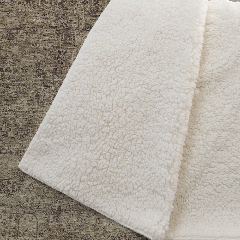 Premium Machine Washable ASB611 Mocha 50" x 70" Sherpa Throw Blanket. Picture 2