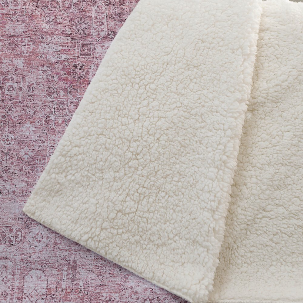 Premium Machine Washable ASB611 Pink 50" x 70" Sherpa Throw Blanket. Picture 2
