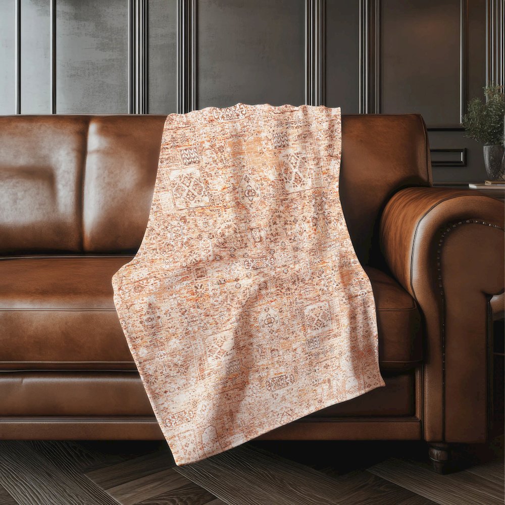 Premium Machine Washable ASB611 Salmon 50" x 70" Sherpa Throw Blanket. Picture 4